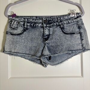 Vintage Y2K Vannila Star Acid‎ Wash Mini Shorts Size 7